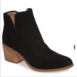 Black Block Heel Suede Ankle Boot